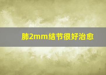 肺2mm结节很好治愈