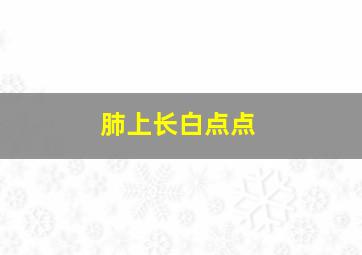 肺上长白点点