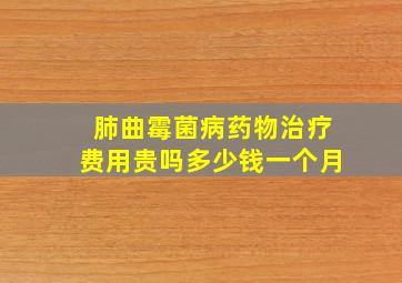 肺曲霉菌病药物治疗费用贵吗多少钱一个月