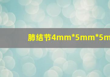 肺结节4mm*5mm*5mm