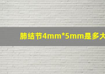 肺结节4mm*5mm是多大