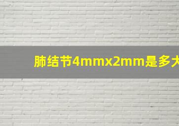 肺结节4mmx2mm是多大