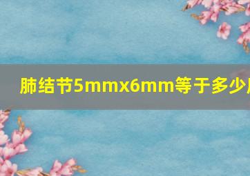 肺结节5mmx6mm等于多少厘米