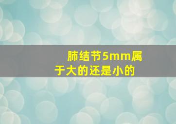 肺结节5mm属于大的还是小的