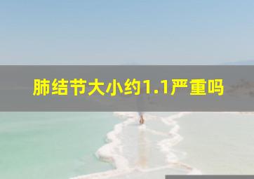 肺结节大小约1.1严重吗