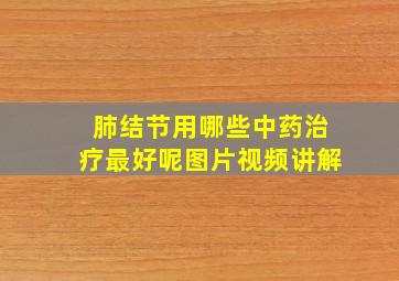 肺结节用哪些中药治疗最好呢图片视频讲解