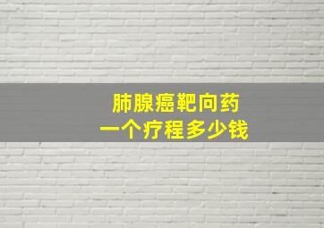 肺腺癌靶向药一个疗程多少钱