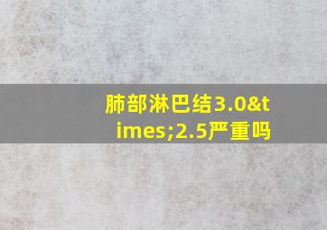 肺部淋巴结3.0×2.5严重吗