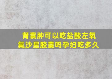 肾囊肿可以吃盐酸左氧氟沙星胶囊吗孕妇吃多久