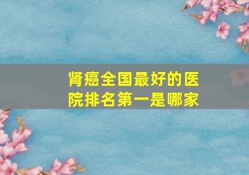 肾癌全国最好的医院排名第一是哪家