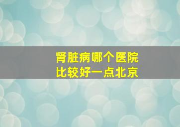 肾脏病哪个医院比较好一点北京