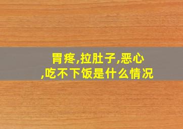 胃疼,拉肚子,恶心,吃不下饭是什么情况