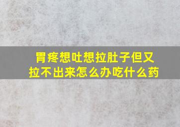 胃疼想吐想拉肚子但又拉不出来怎么办吃什么药