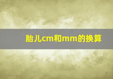 胎儿cm和mm的换算