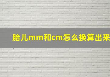 胎儿mm和cm怎么换算出来