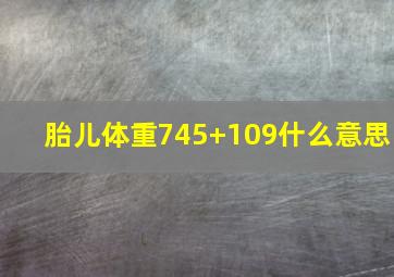 胎儿体重745+109什么意思