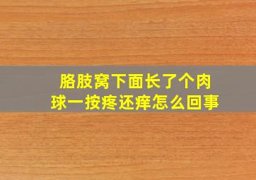 胳肢窝下面长了个肉球一按疼还痒怎么回事