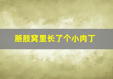 胳肢窝里长了个小肉丁