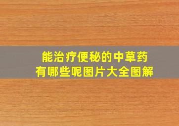 能治疗便秘的中草药有哪些呢图片大全图解