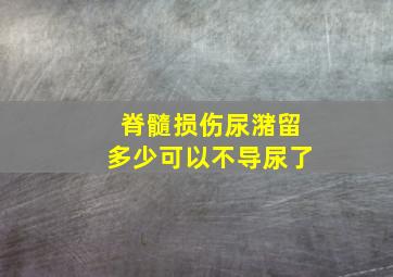 脊髓损伤尿潴留多少可以不导尿了