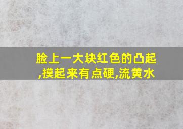 脸上一大块红色的凸起,摸起来有点硬,流黄水