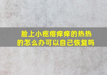 脸上小疙瘩痒痒的热热的怎么办可以自己恢复吗