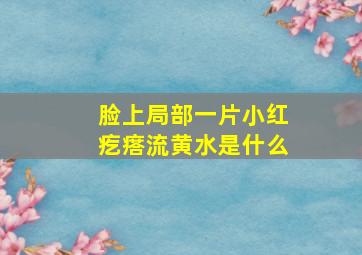 脸上局部一片小红疙瘩流黄水是什么