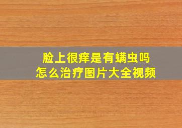 脸上很痒是有螨虫吗怎么治疗图片大全视频