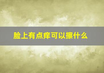 脸上有点痒可以擦什么