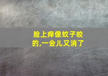 脸上痒像蚊子咬的,一会儿又消了