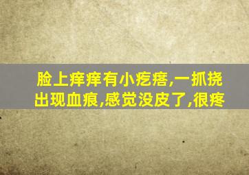 脸上痒痒有小疙瘩,一抓挠出现血痕,感觉没皮了,很疼