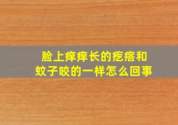 脸上痒痒长的疙瘩和蚊子咬的一样怎么回事