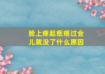 脸上痒起疙瘩过会儿就没了什么原因