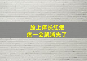 脸上痒长红疙瘩一会就消失了