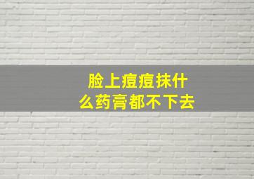 脸上痘痘抹什么药膏都不下去