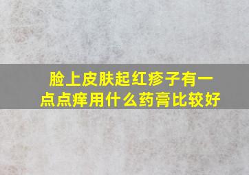 脸上皮肤起红疹子有一点点痒用什么药膏比较好