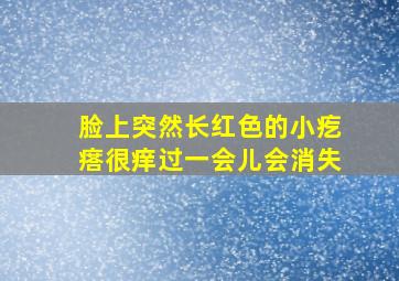 脸上突然长红色的小疙瘩很痒过一会儿会消失