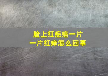 脸上红疙瘩一片一片红痒怎么回事