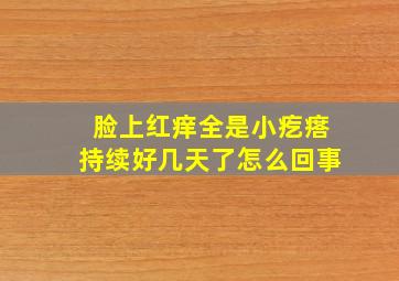 脸上红痒全是小疙瘩持续好几天了怎么回事