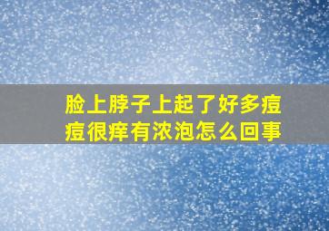 脸上脖子上起了好多痘痘很痒有浓泡怎么回事