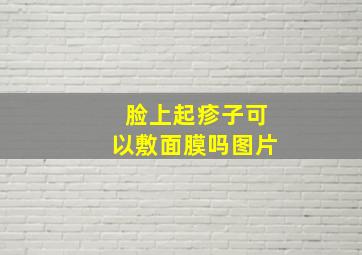 脸上起疹子可以敷面膜吗图片