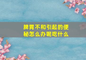 脾胃不和引起的便秘怎么办呢吃什么