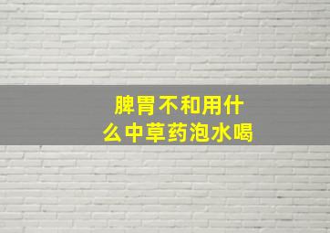 脾胃不和用什么中草药泡水喝