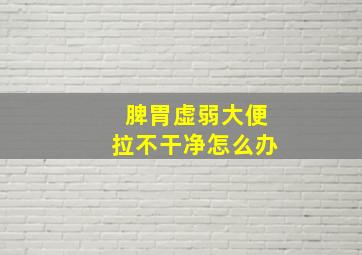 脾胃虚弱大便拉不干净怎么办