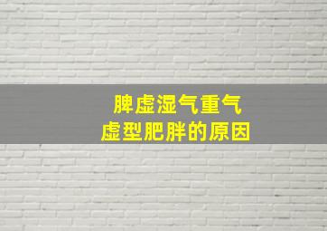 脾虚湿气重气虚型肥胖的原因