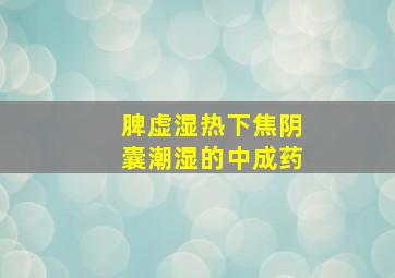 脾虚湿热下焦阴囊潮湿的中成药