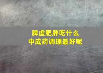 脾虚肥胖吃什么中成药调理最好呢