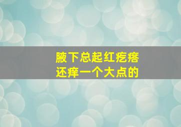 腋下总起红疙瘩还痒一个大点的