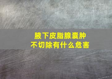 腋下皮脂腺囊肿不切除有什么危害