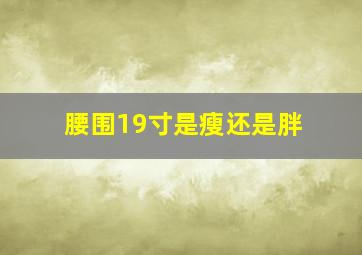 腰围19寸是瘦还是胖